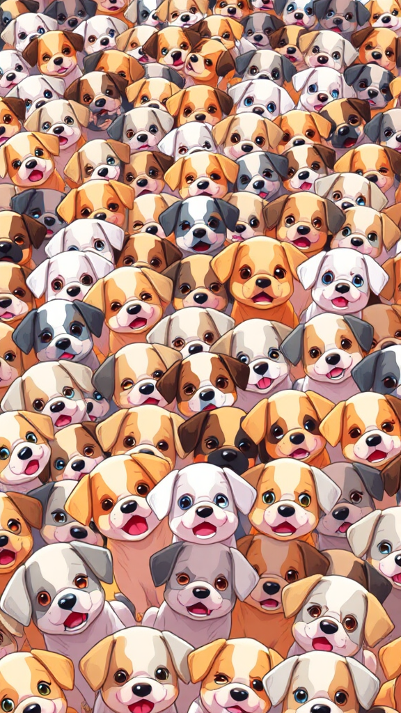 A Cartoon of Thousands Little Puppies