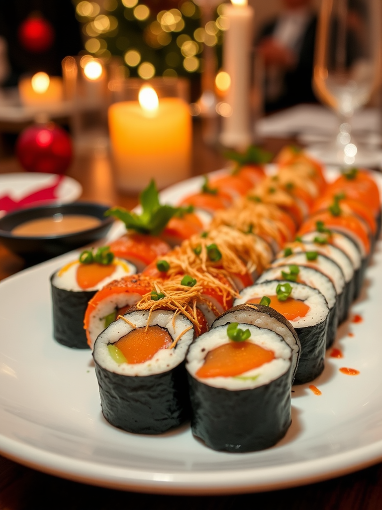 A Christmas Party with Sushi and Friends