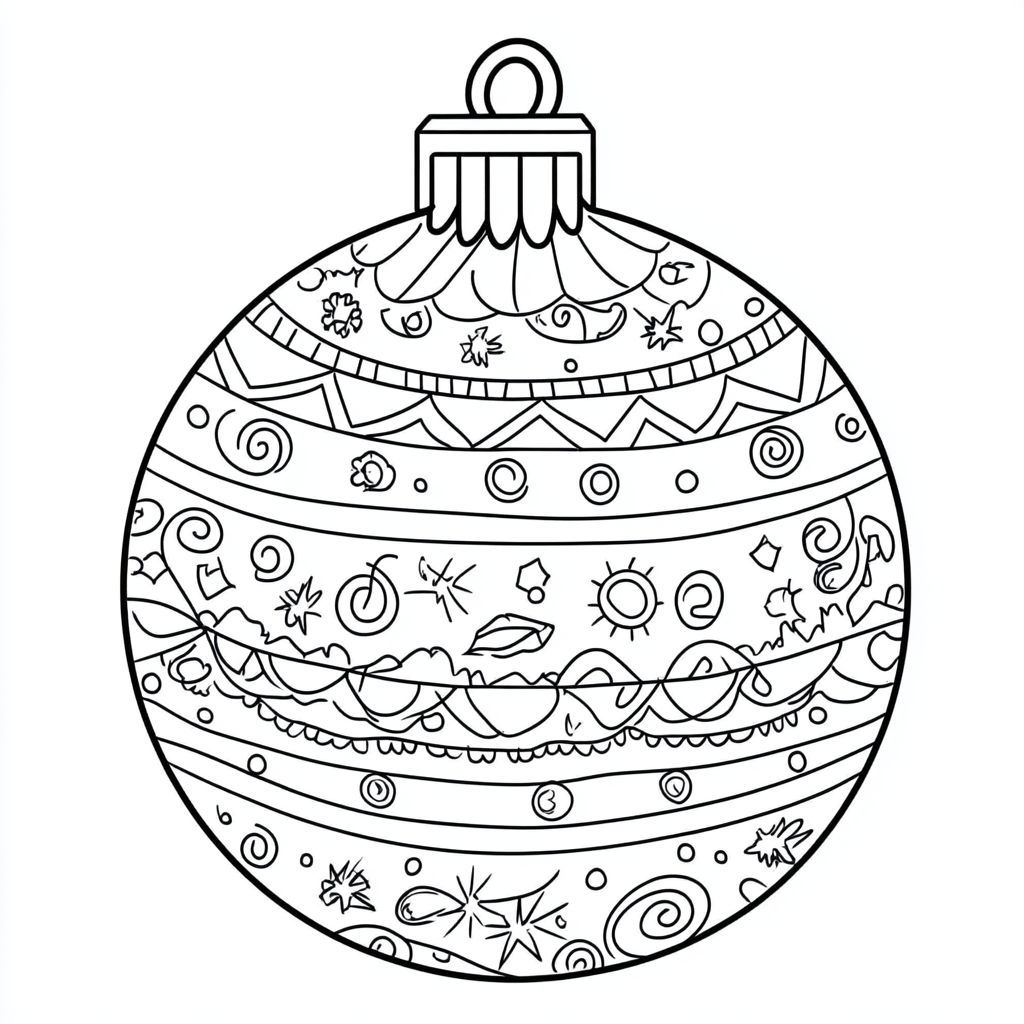 A Christmas bauble ready for coloring