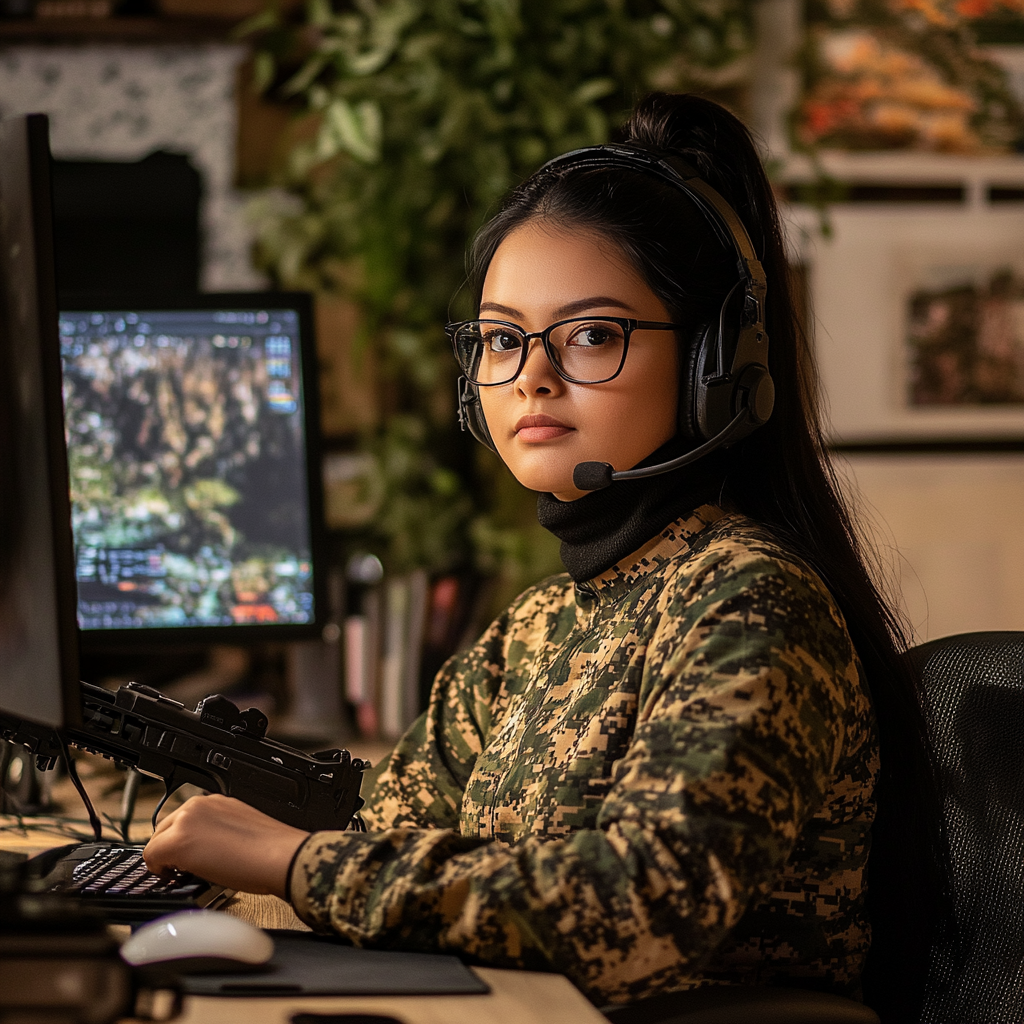 A Chubby 30-Year-Old IT Professional in Camouflage