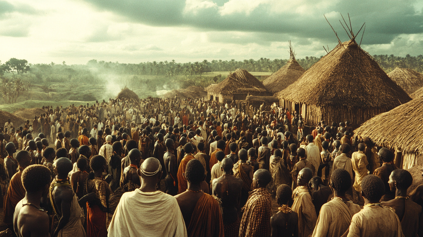 A Cinematic African Village Captures Mythological Essence