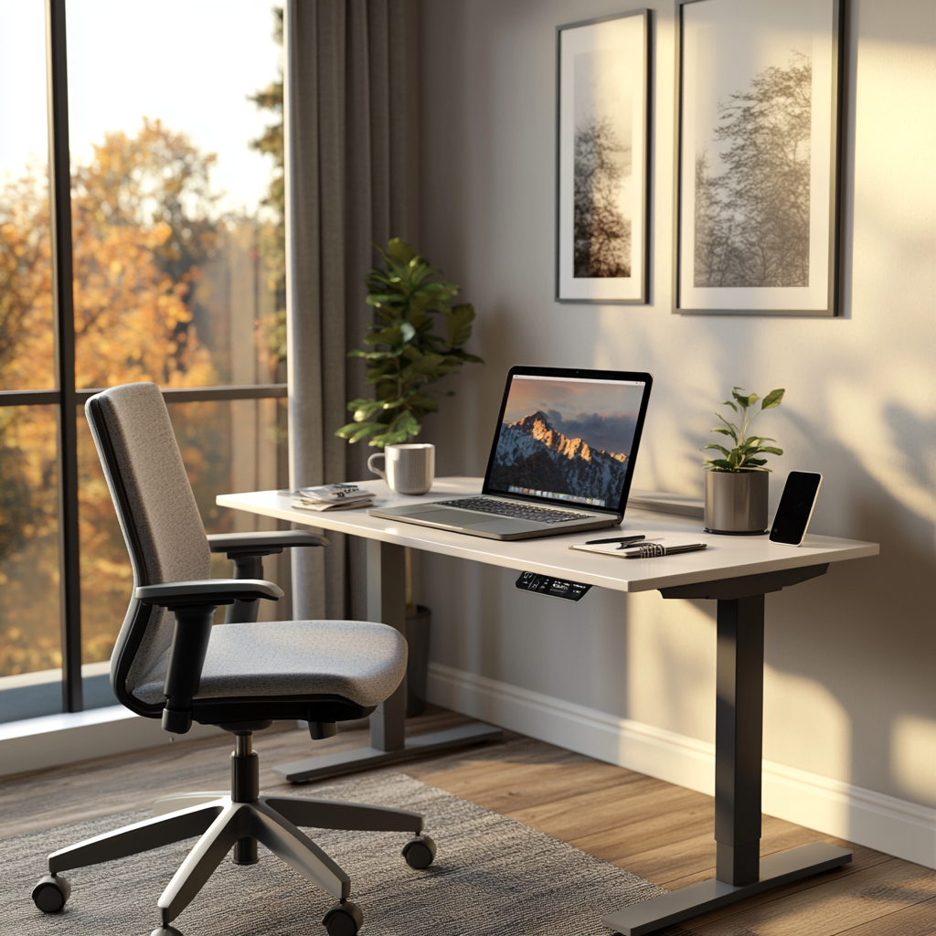 A Clean Desk in Modern Home Office Environment