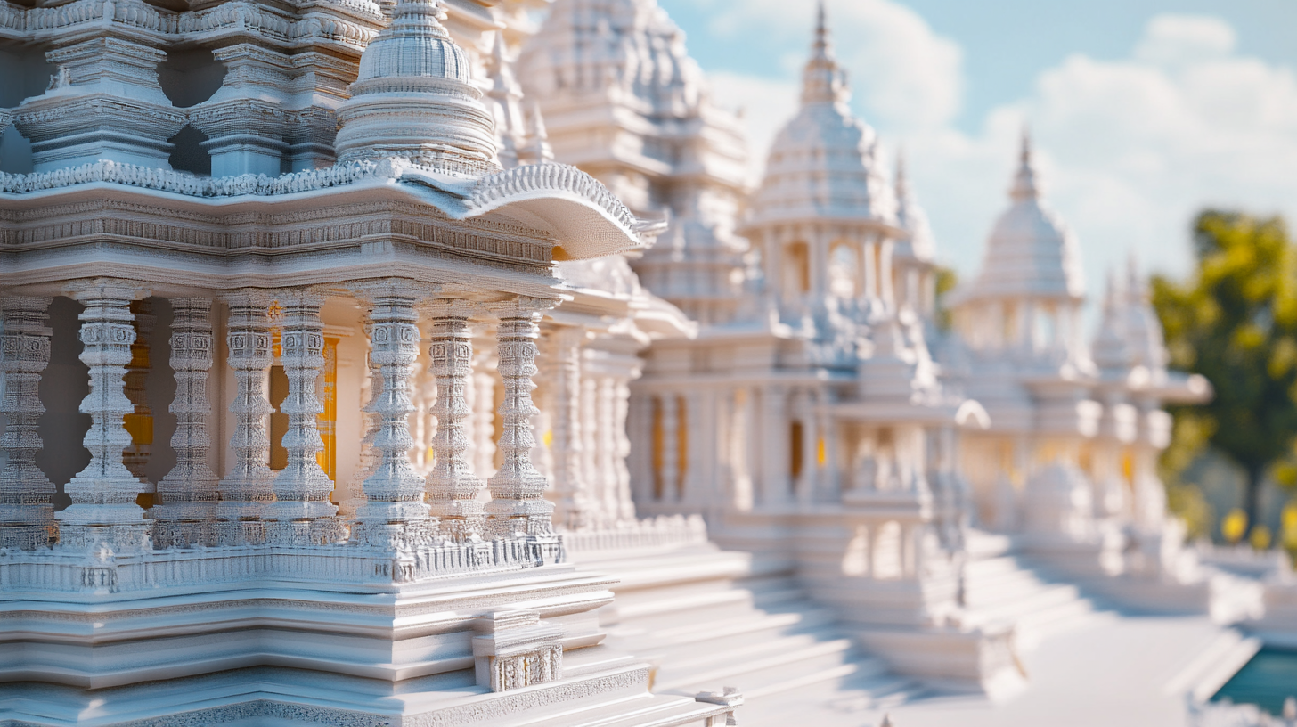 A Close-Up Shot of A Beautiful Indian Temple