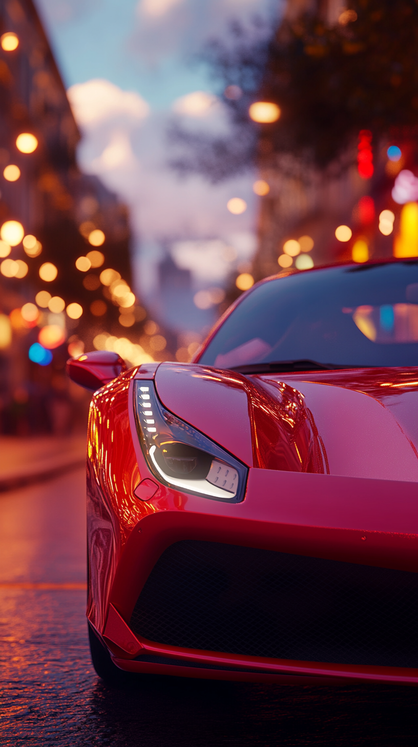 A Close-Up of a Red Ferrari 488 GTB