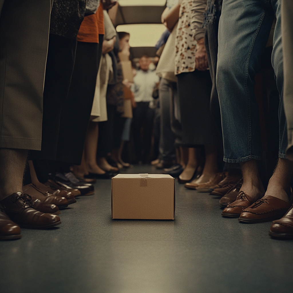 A Close-up View Inside Crowded Bus Scene