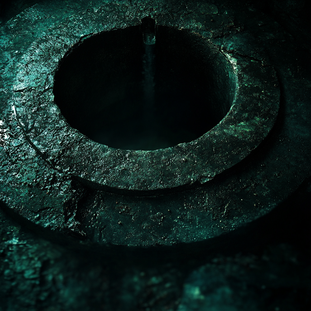 A Colonial Water Well in Cinematic Shadows