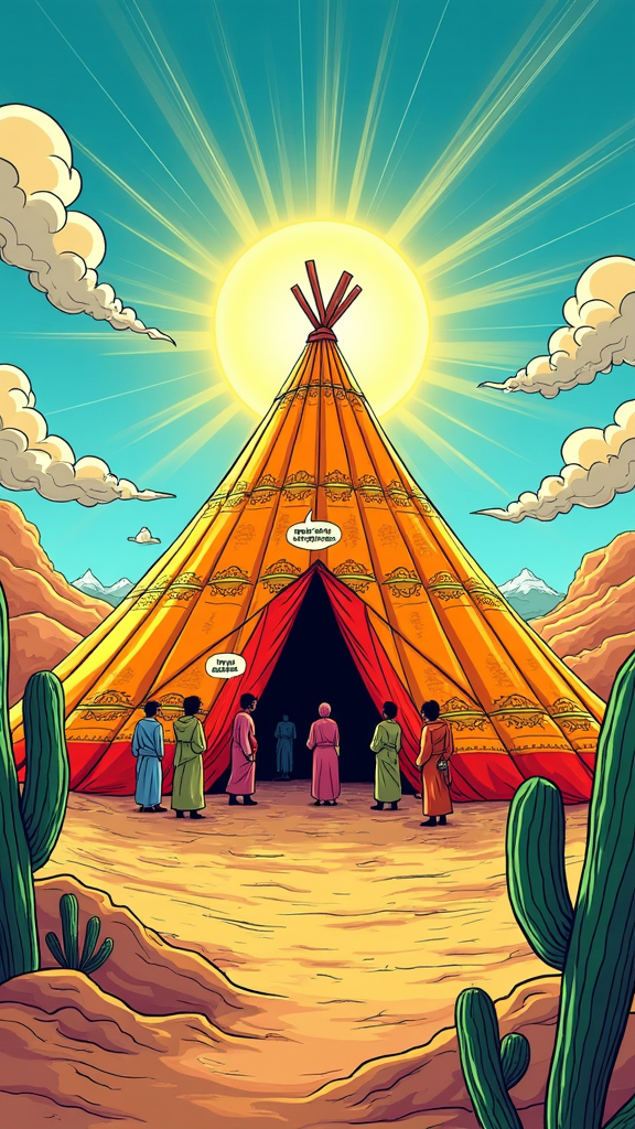 A Colorful Comic Scene: The Tabernacle in the Desert