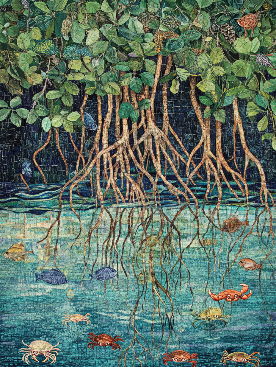 A Colorful Mangrove Ecosystem Carpet Design