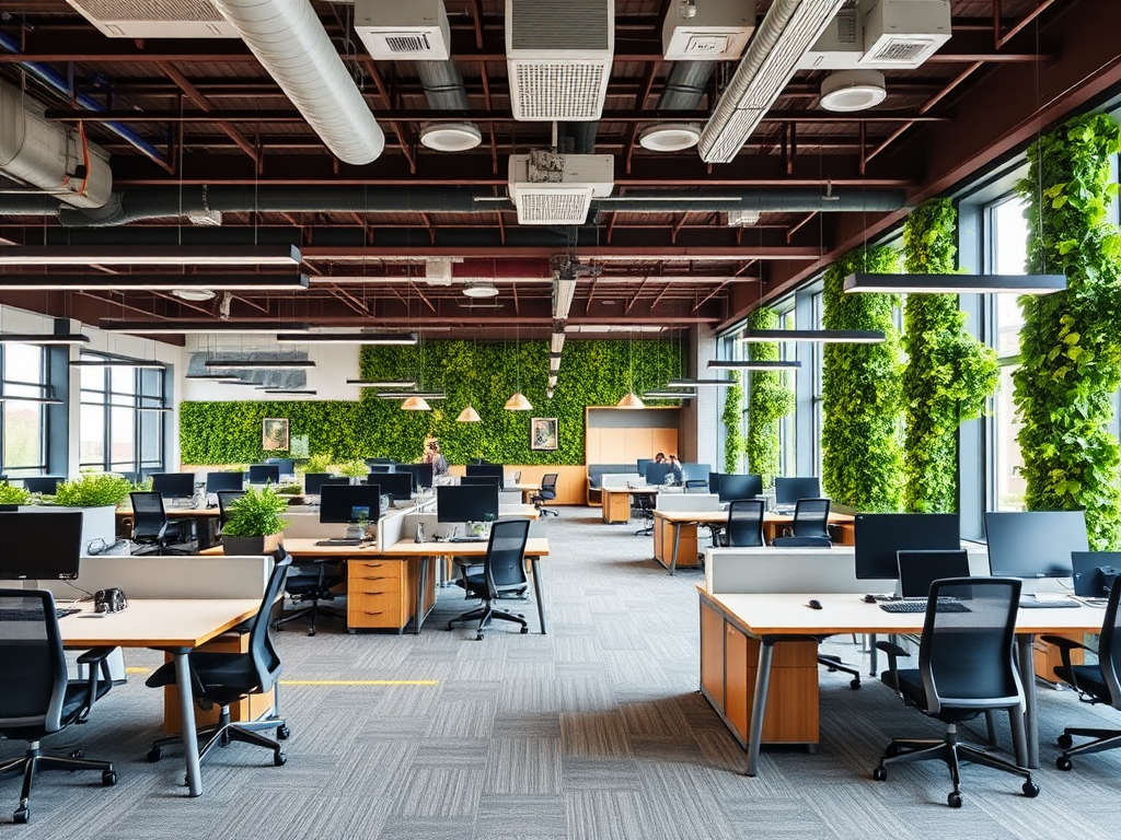 A Colorful Office with Collaborative Spaces and Ergonomic Furniture.