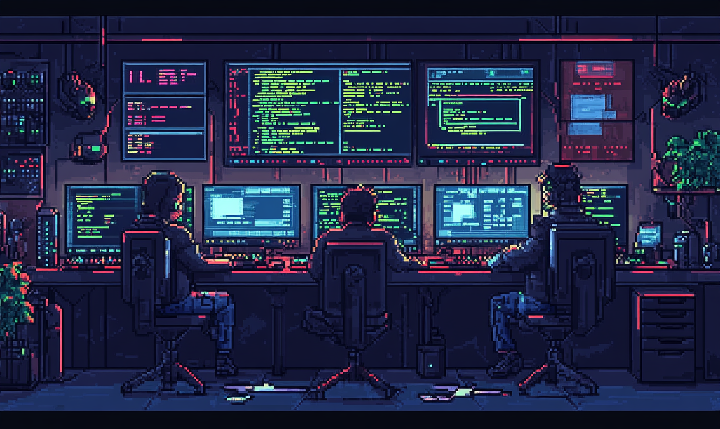 A Colorful Pixel Art of Cybersecurity Skills Gap.