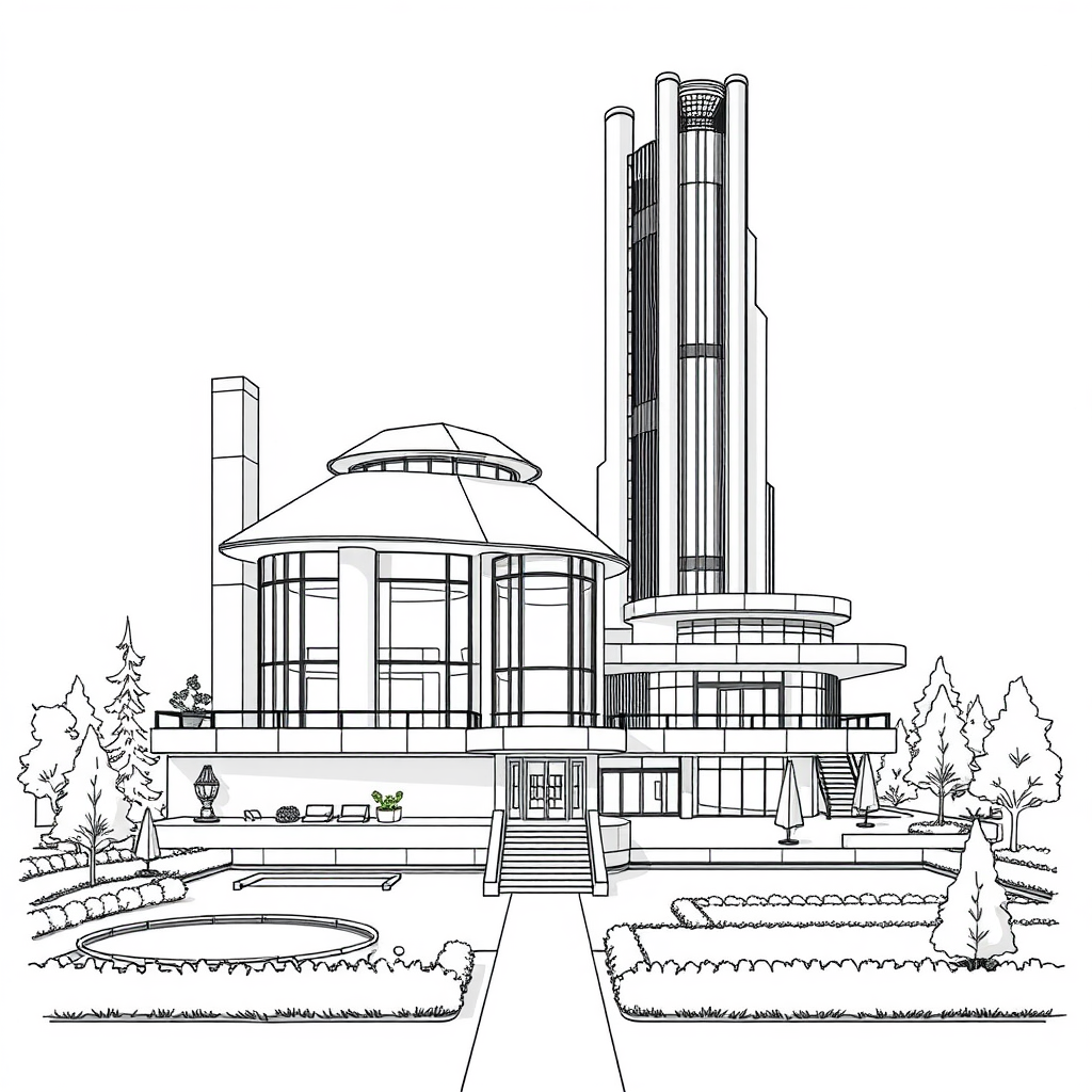 A Contemporary House with Minimalist Gardens