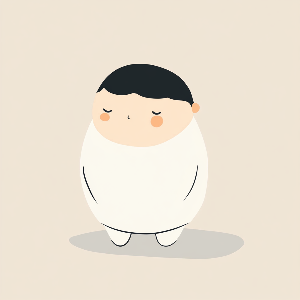 A Cozy, Minimalistic Illustration of a Friendly Character