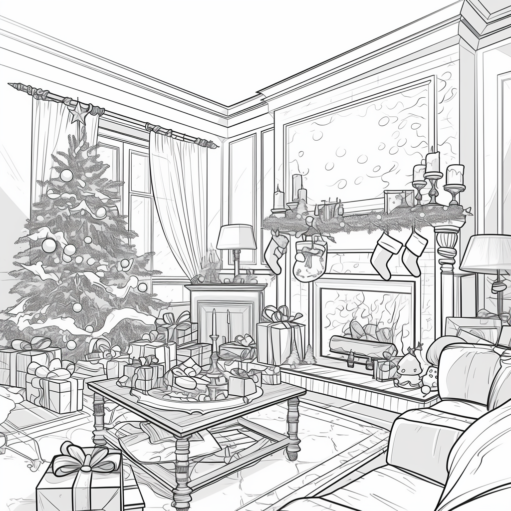 A Cozy Christmas Living Room in Old House