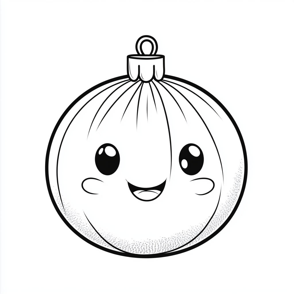 A Cute Christmas Bauble Coloring Page