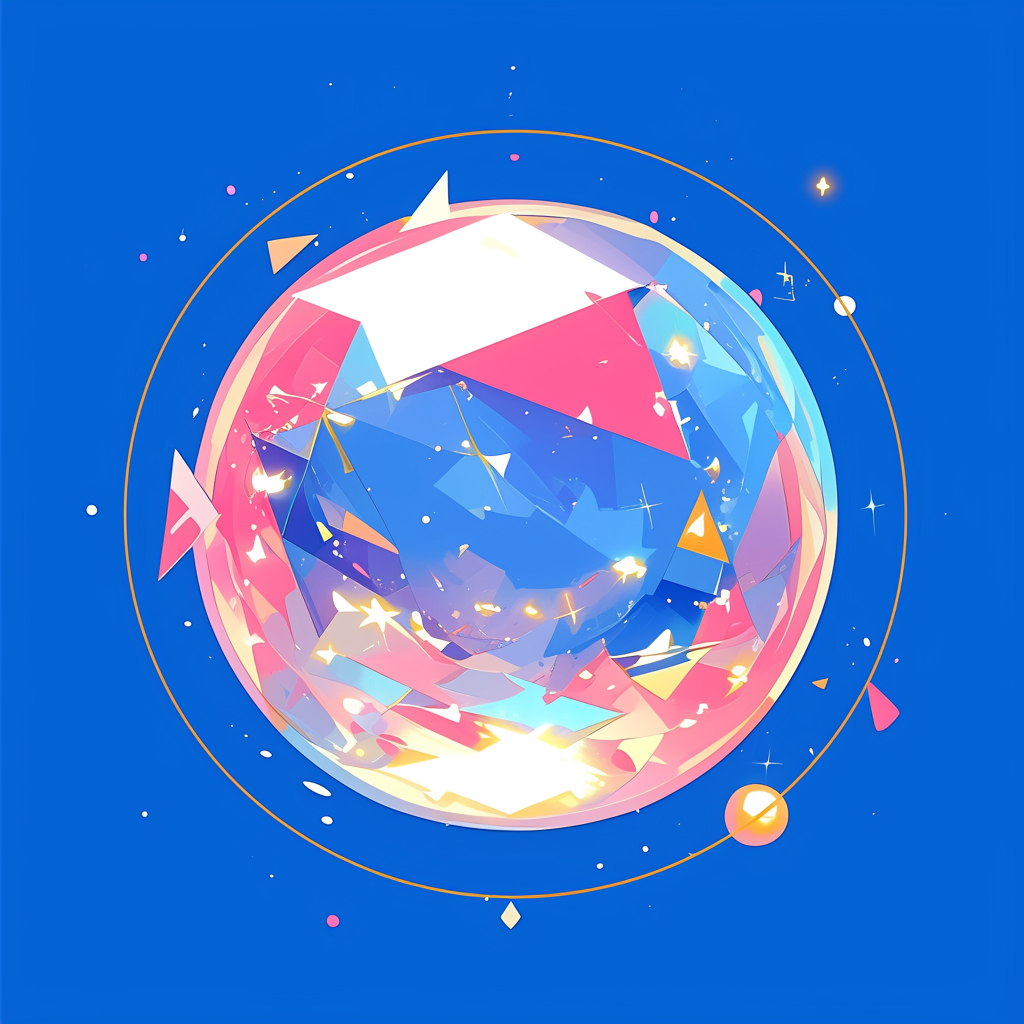 A Cute Crystal Ball Cartoon in Bold Colors