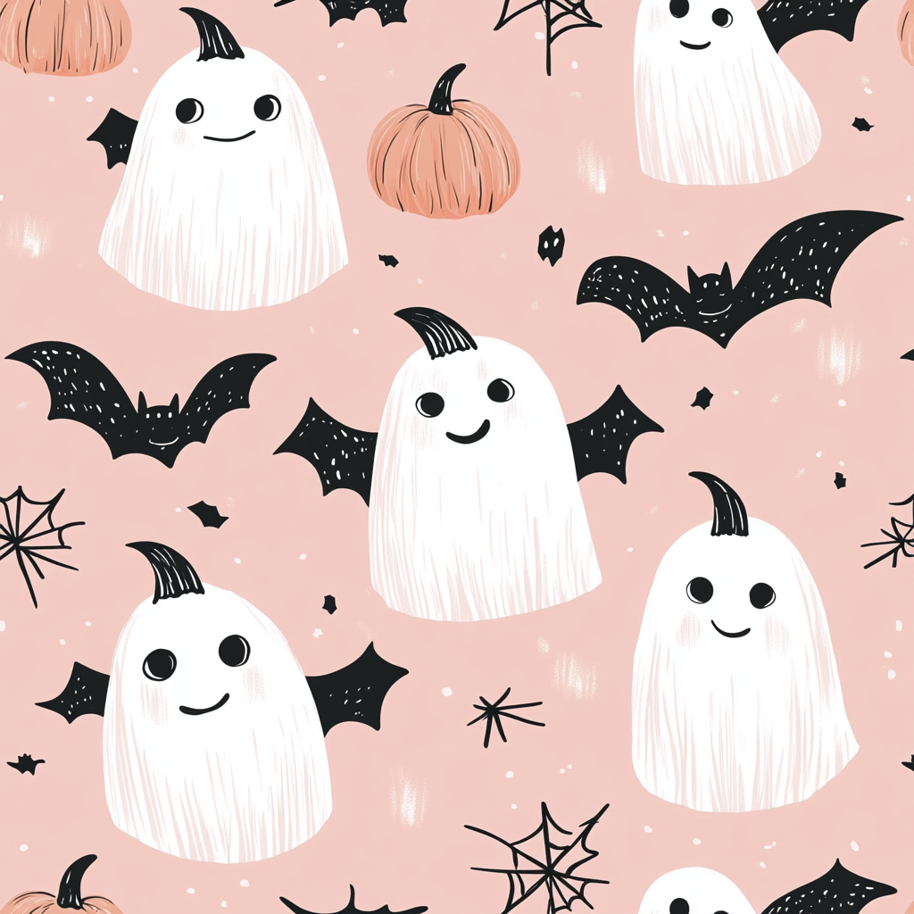 A Cute Halloween Pattern with Pink Theme