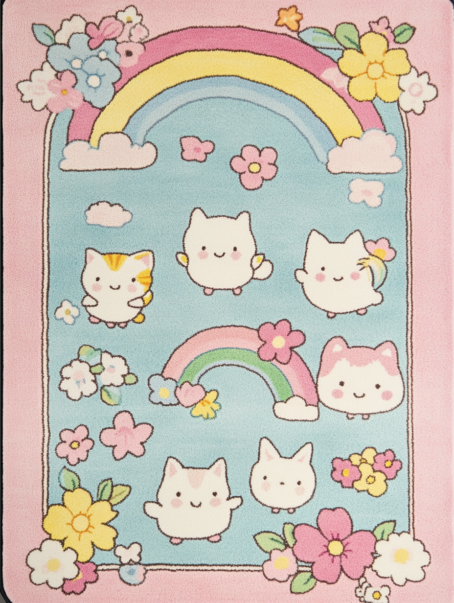 A Cute Kawaii Animal Carpet Design