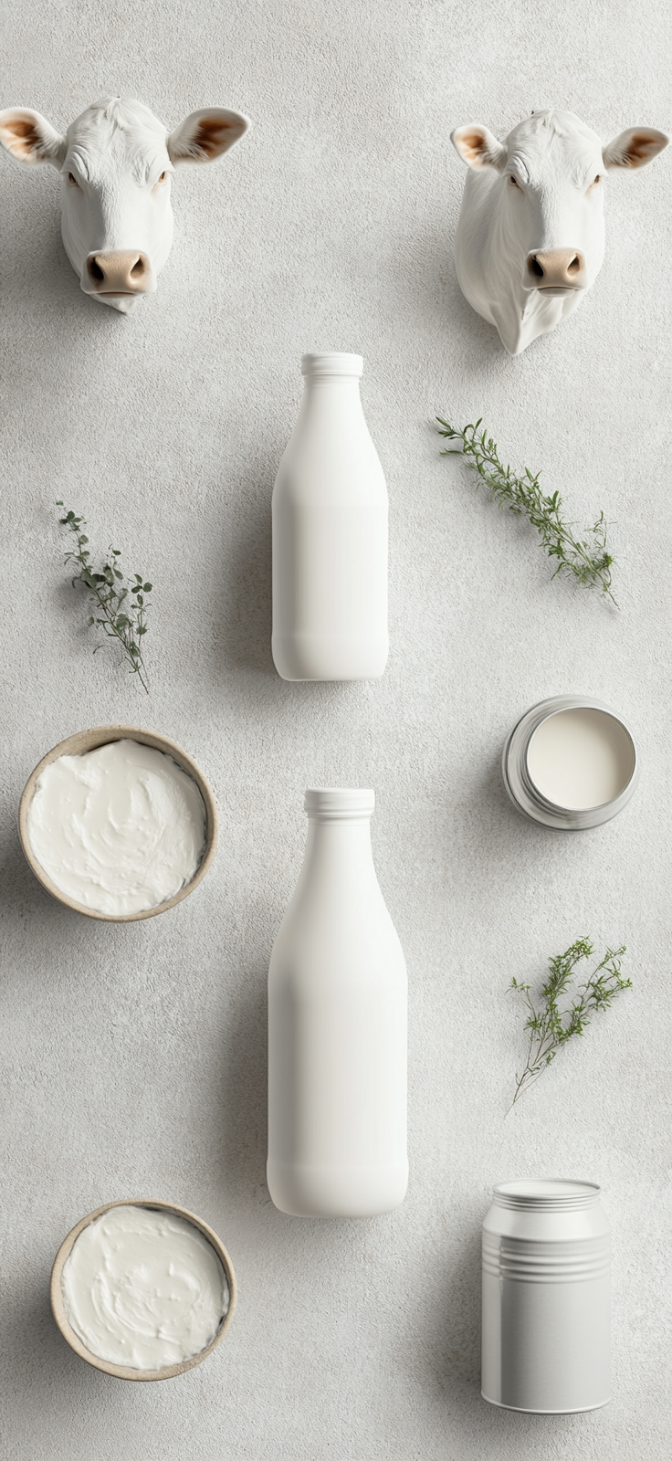 A Dairy Cow and Milk Bottle Still Life