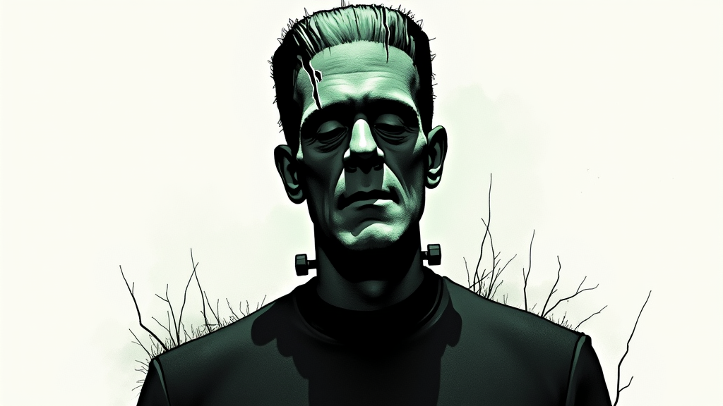 A Dark, Eerie Silhouette of Frankenstein's Monster.