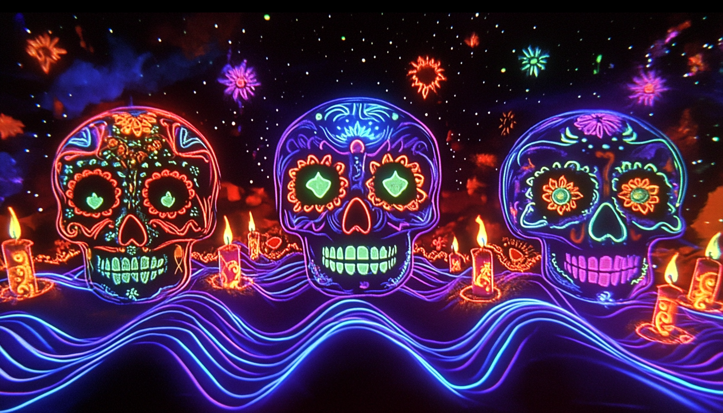 A Dark Fantasy Film's Colorful Sugar Skulls