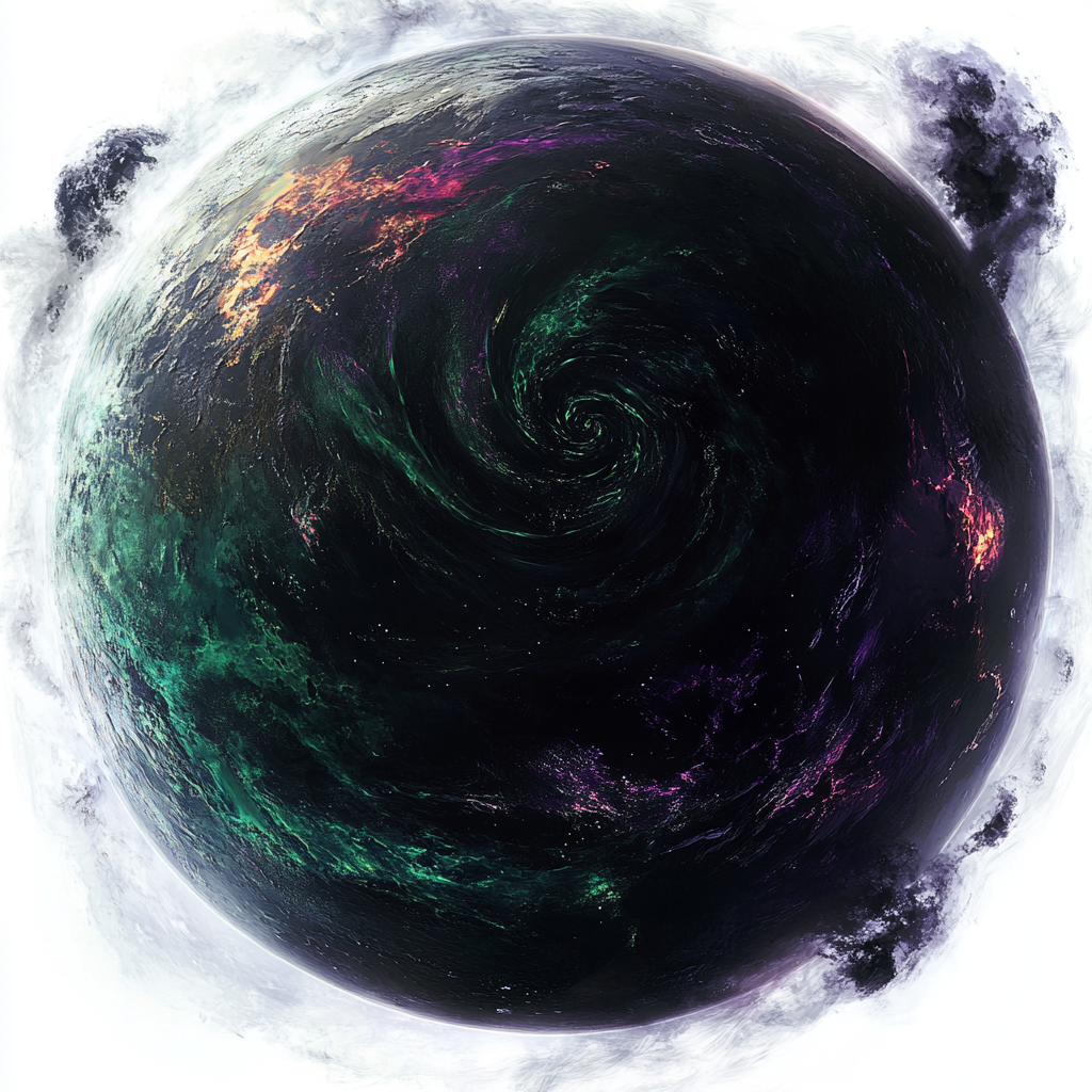 A Dark Ultraviolet Vortex Planet from Space