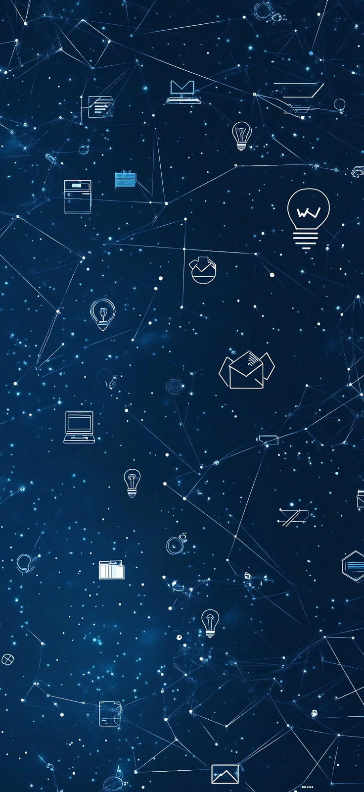 A Deep Blue Background with Icons and Lines