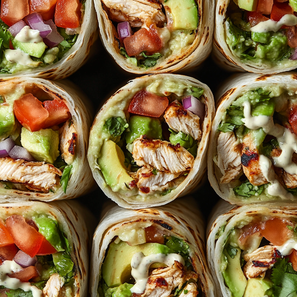 A Delicious Stack of Chicken Avocado Ranch Burritos