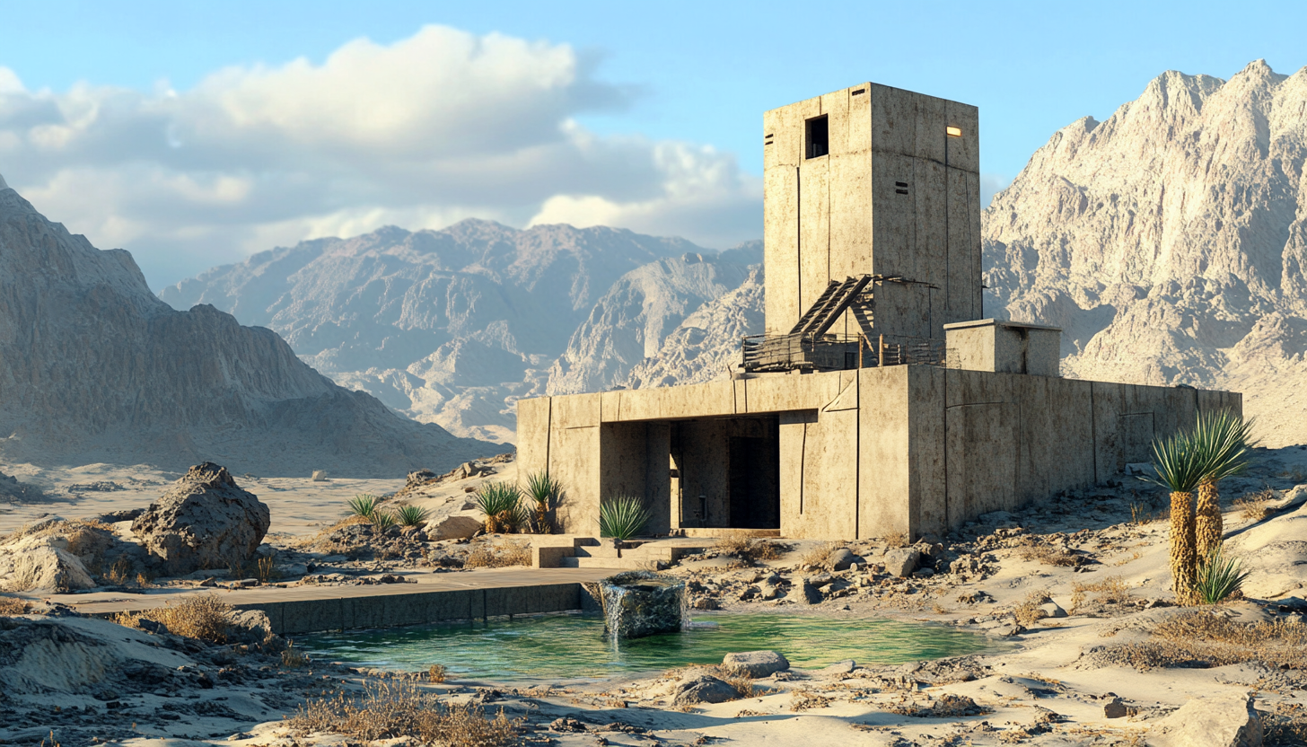 A Desert Outpost in Death Valley with Oasis.