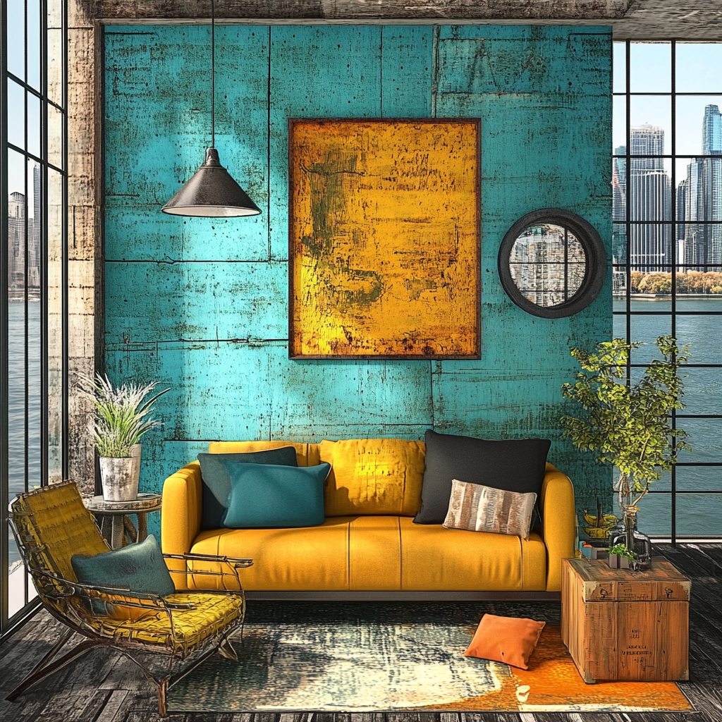 A Design Board for a Urban Style Living Room