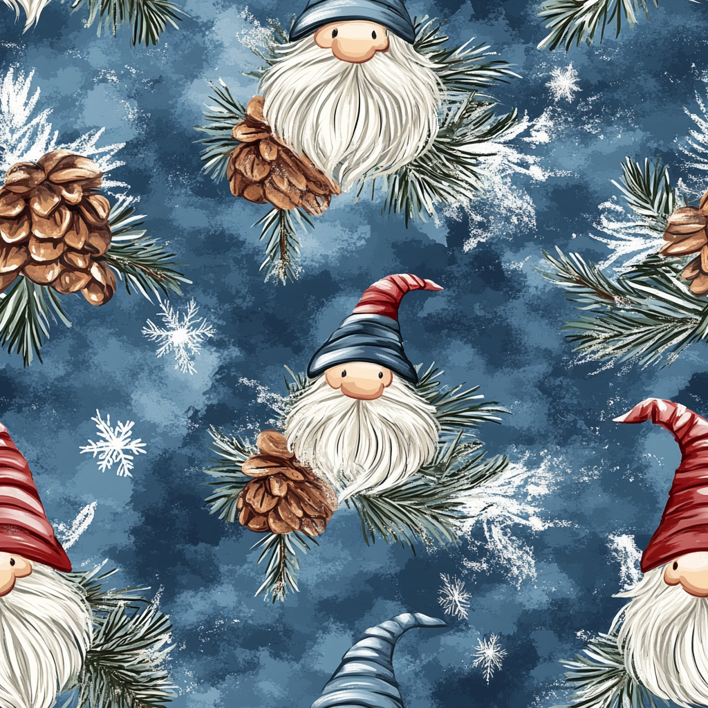 A Detailed Christmas Gnomes Background Tile Pattern