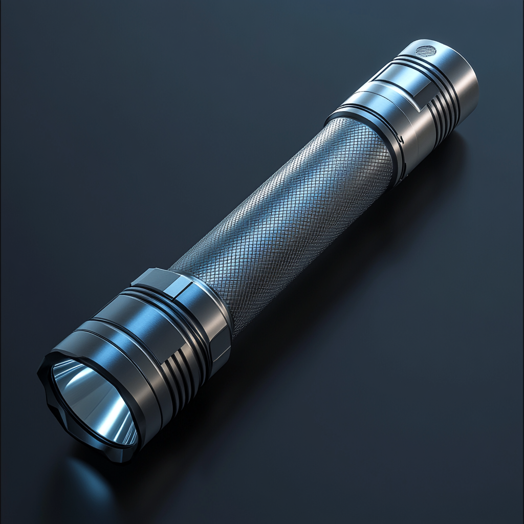 A Detailed Flashlight in High Definition Studio Shoot