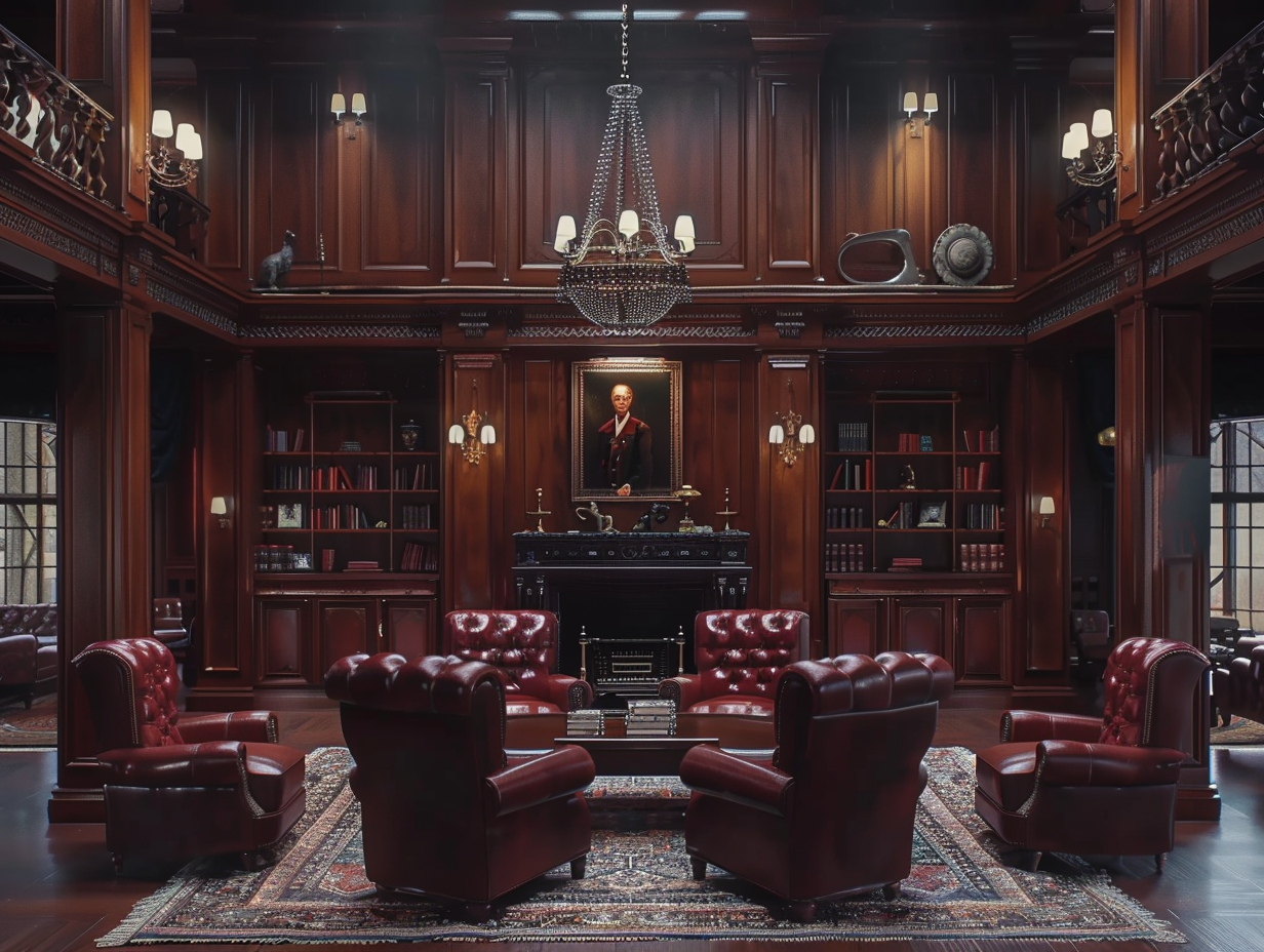 A Detailed Men's Club Ad in Cinematic Lighting.