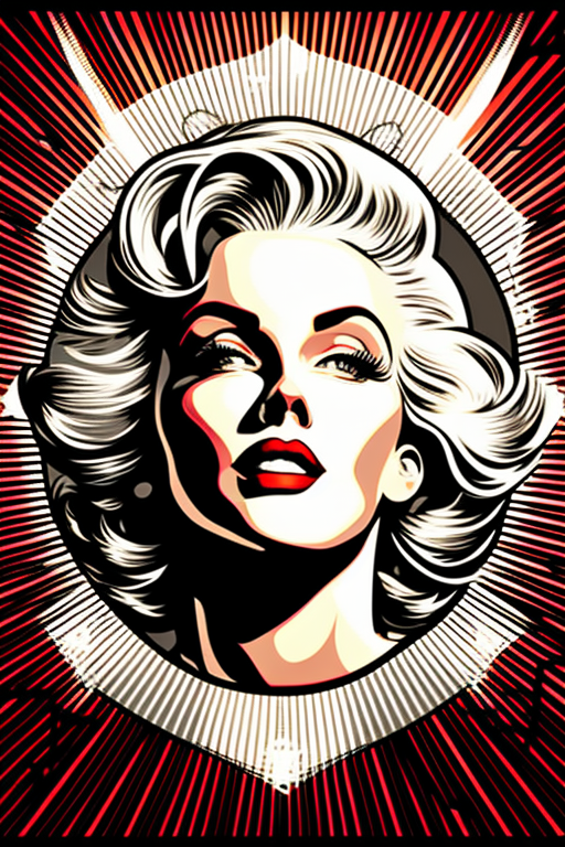 A Detailed Pop Art Poster of Marilyn Monroe