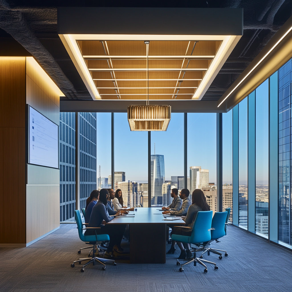 A Diverse Team in a Modern Conference Room