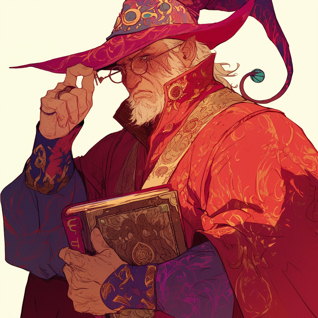 A Dwarf Wizard Contemplating a Tome