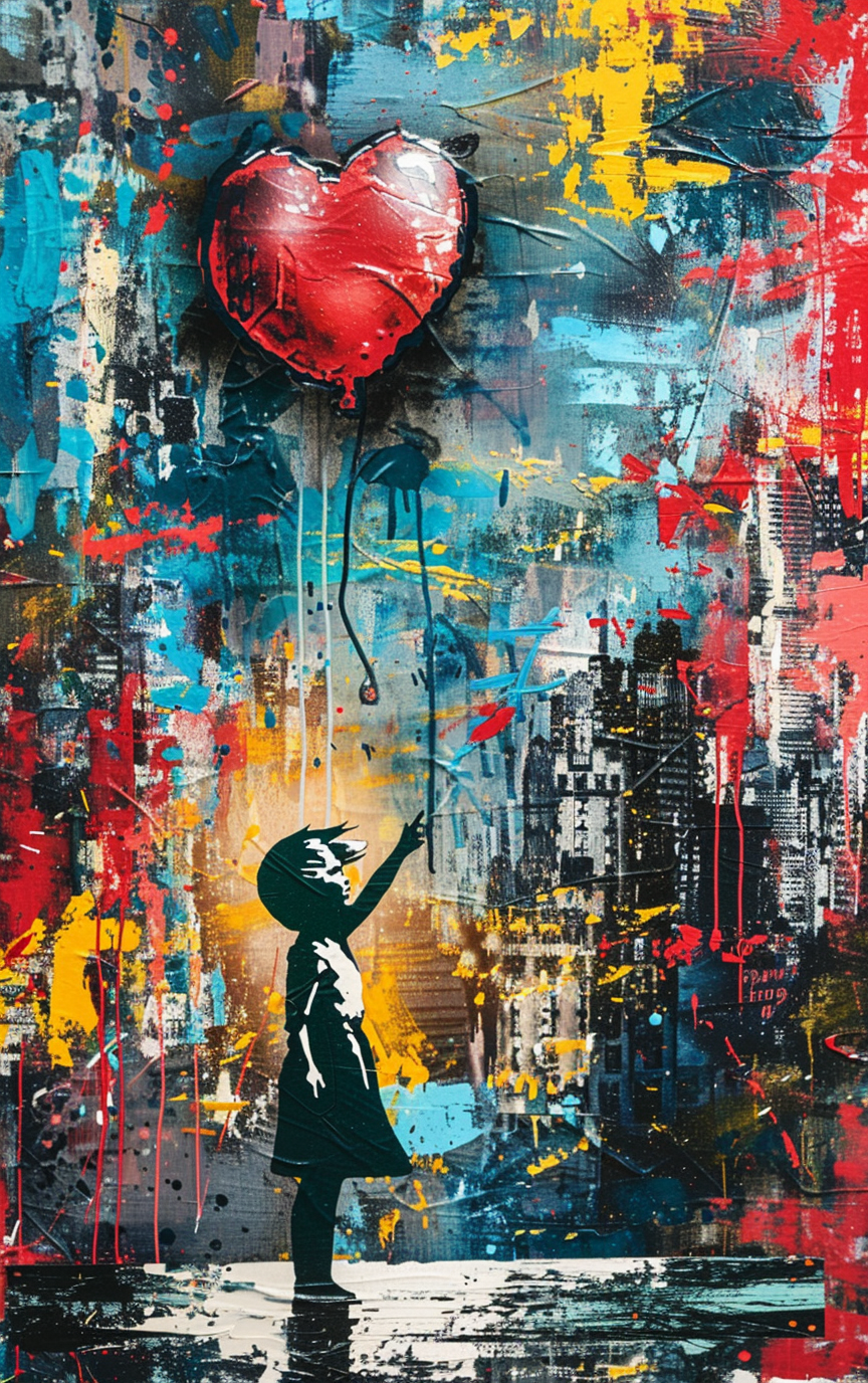 A Dynamic Abstract Artwork Inspired by Banksy