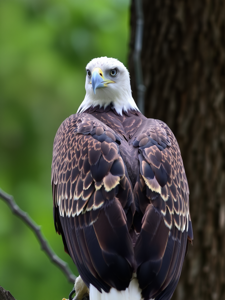 A Eagle with its Back to Camera.