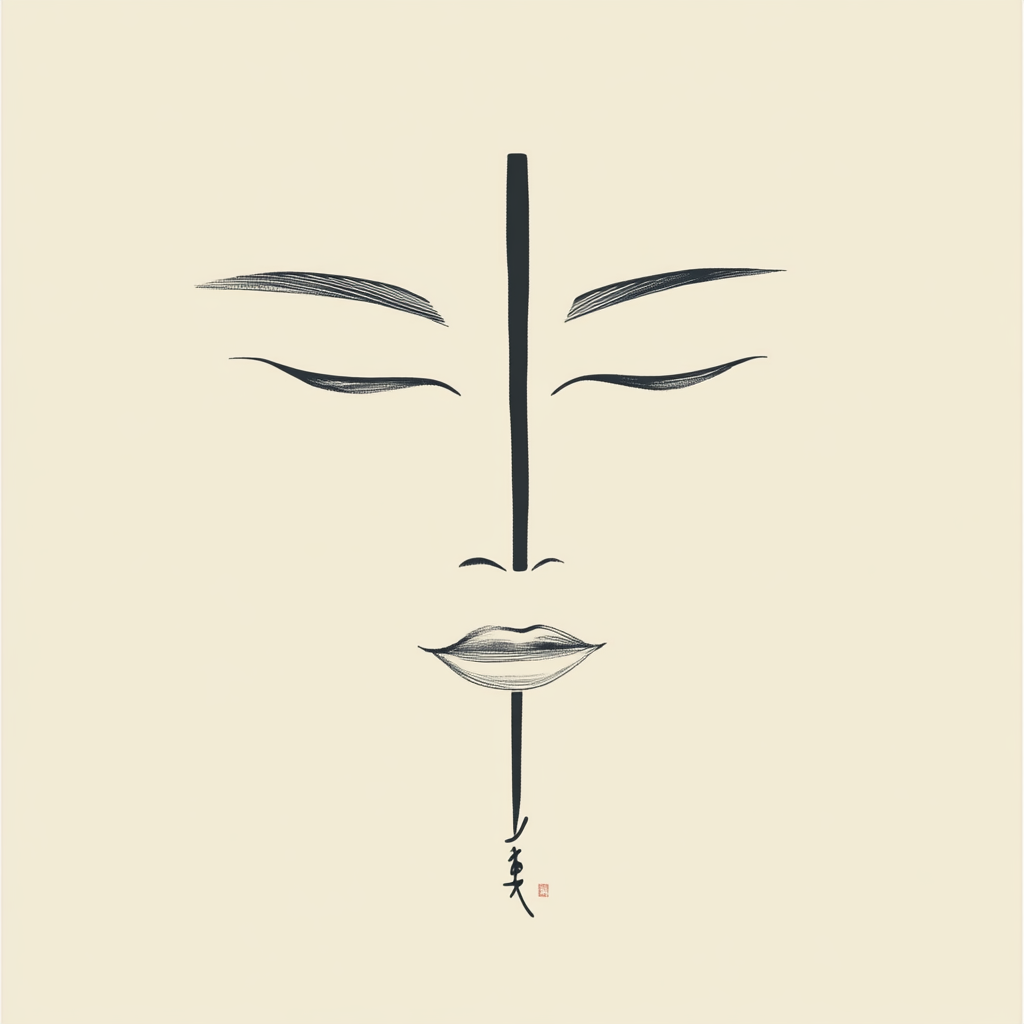 A Face in the Shape of '心' Character