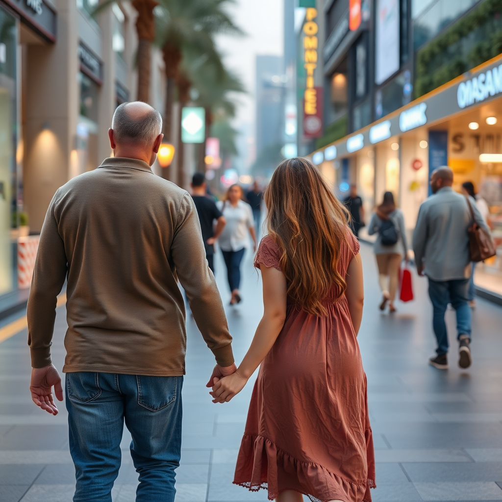 A Family Shopping in Dubai Streets