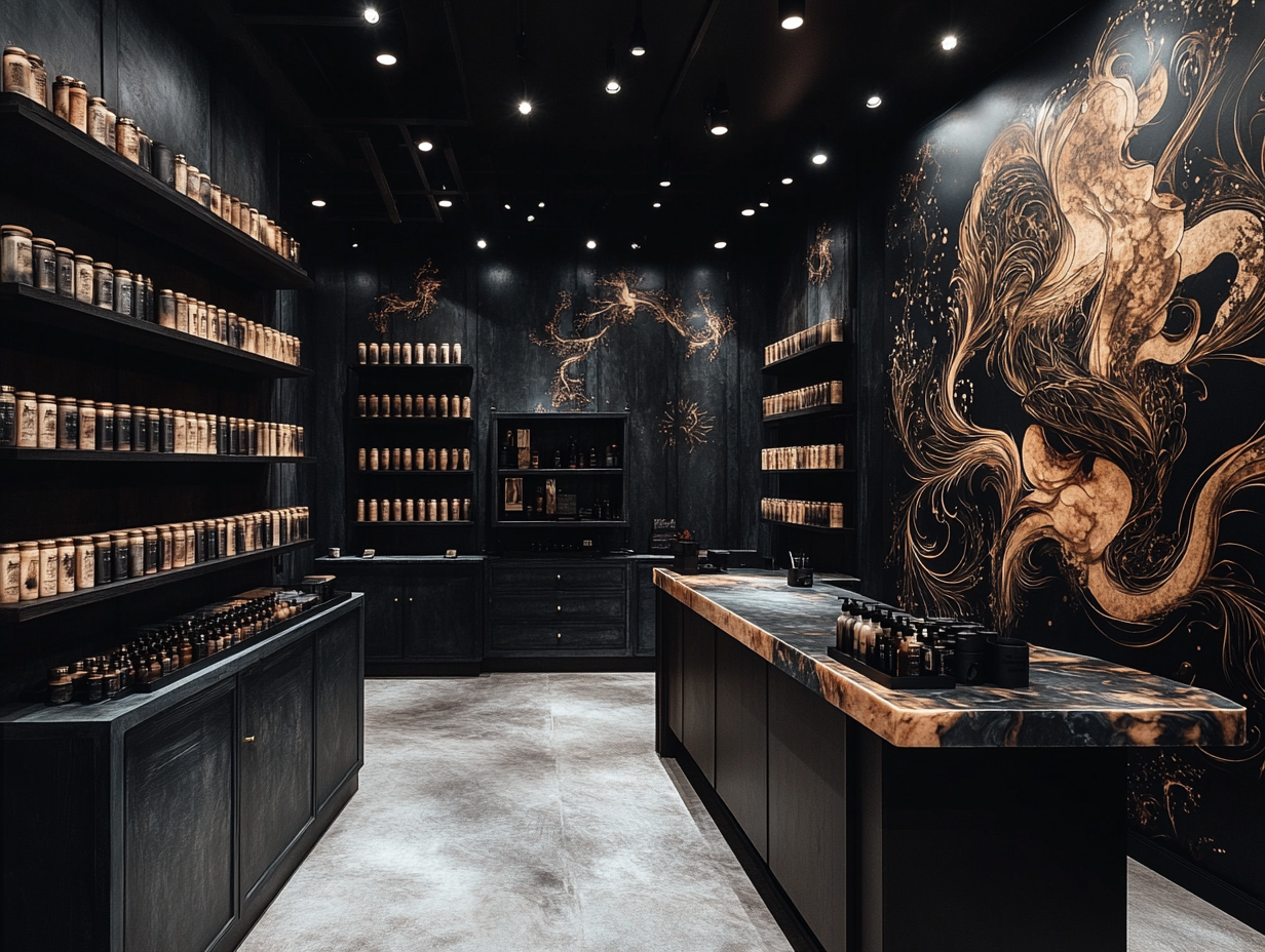 A Fancy Tattoo Shop with Elegant Designs and Decor