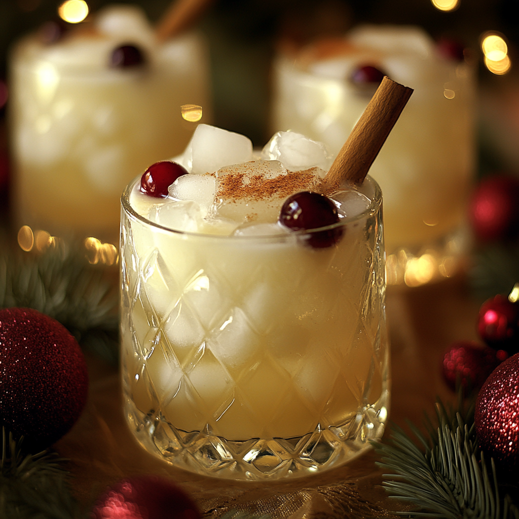 A Festive Holiday Cocktail in Crystal Glass