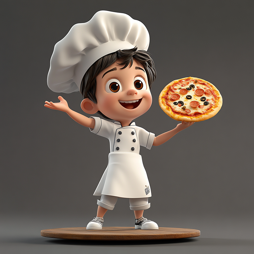 A Five-Year-Old Chef Tossing Pizza Dough, Animated