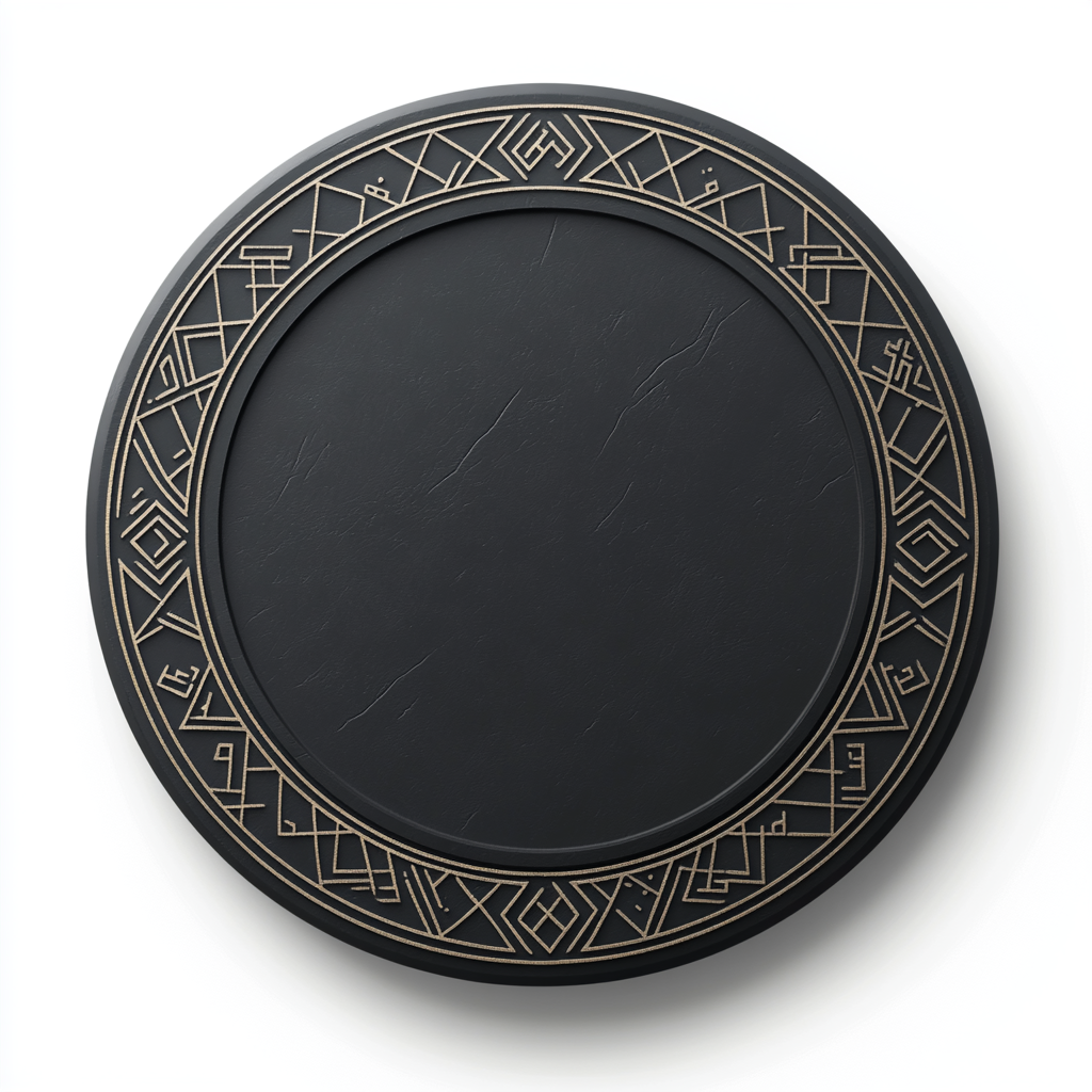 A Flat Black Circle with Dwarvish Runes