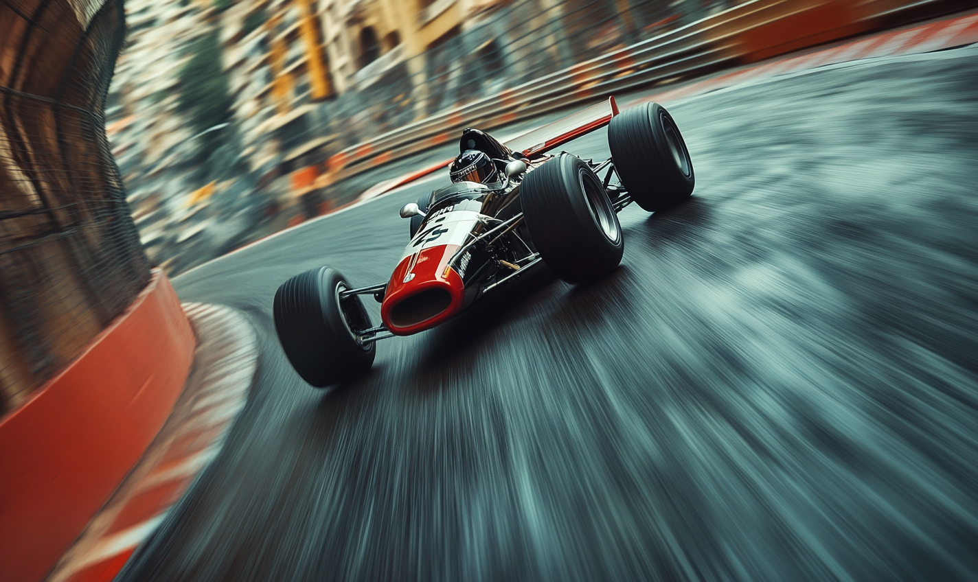 A Formula 1 Car Racing in the City