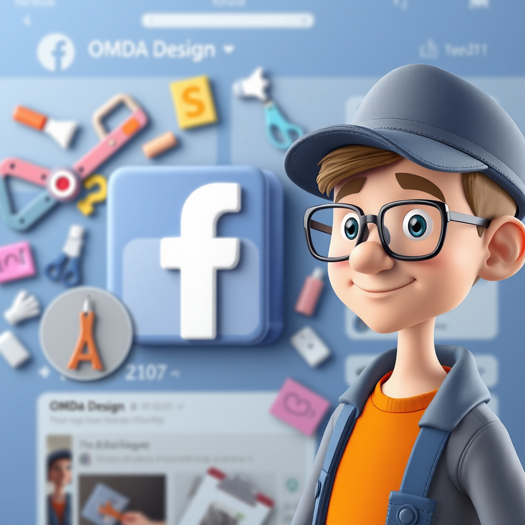 A Freelancer Designing OMDA DESIGN's Facebook Profile