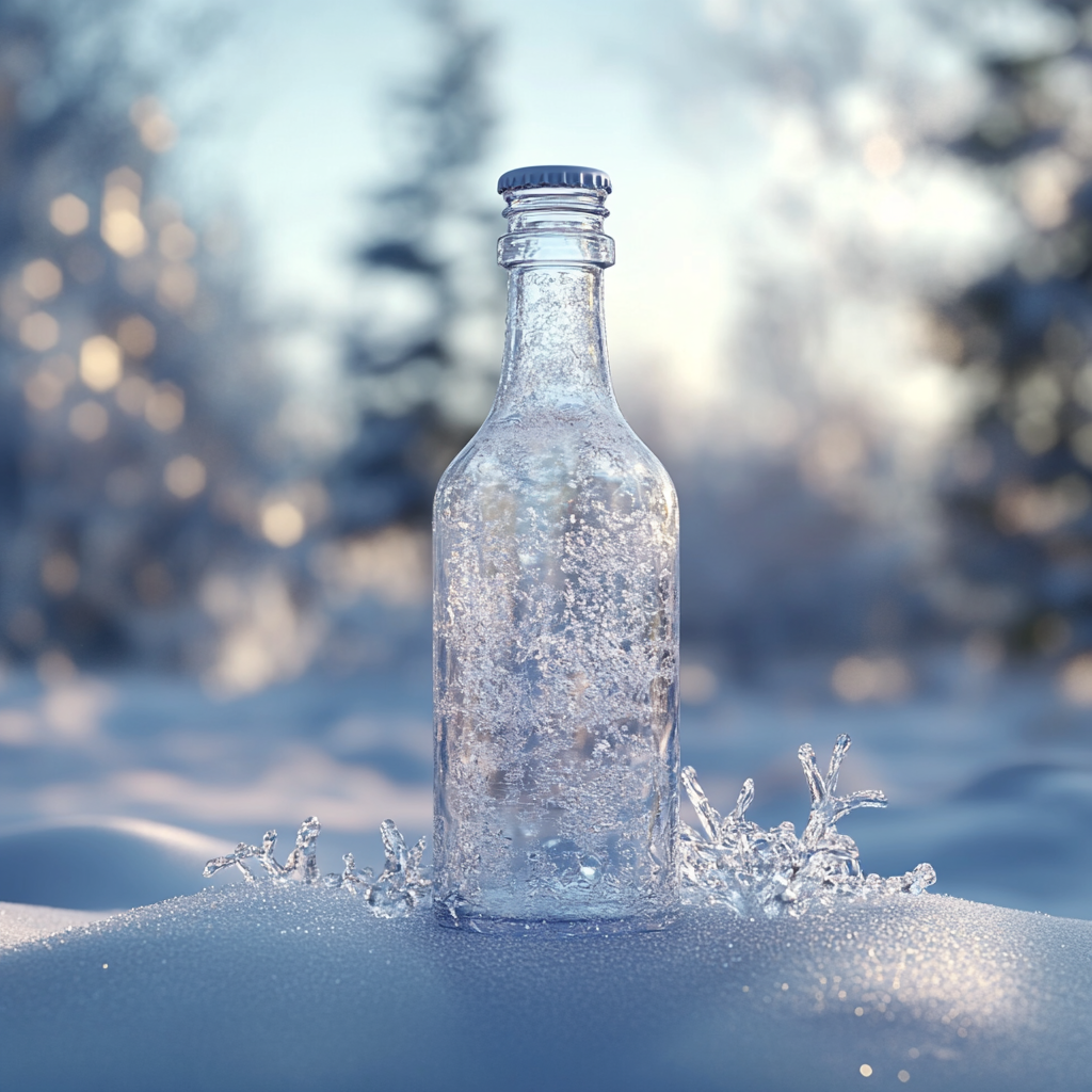 A Frozen Bottle in Winter Wonderland