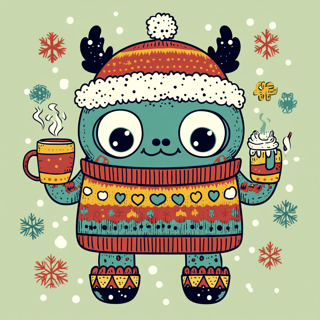 A Fun Ugly Sweater with Cute Monster Theme