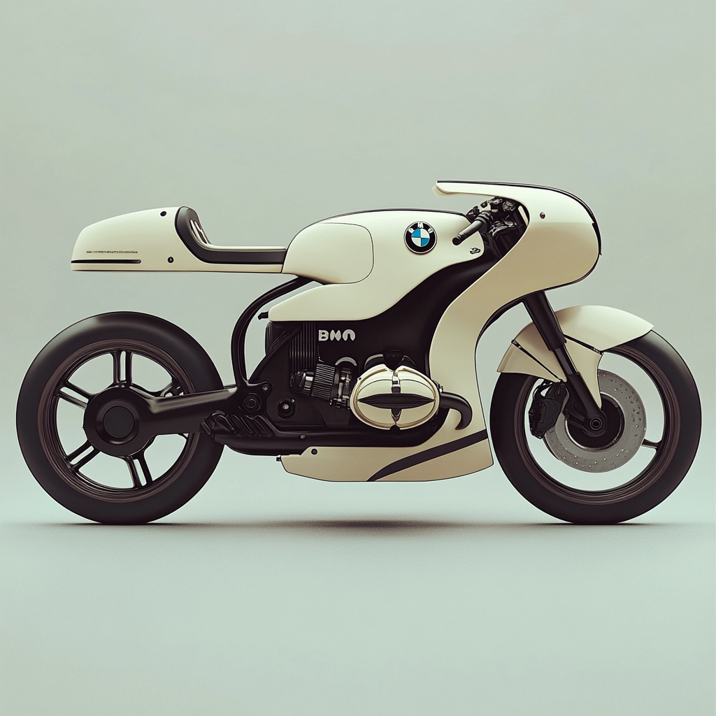 A Futuristic BMW-inspired Cafe Racer Motorcycle Design