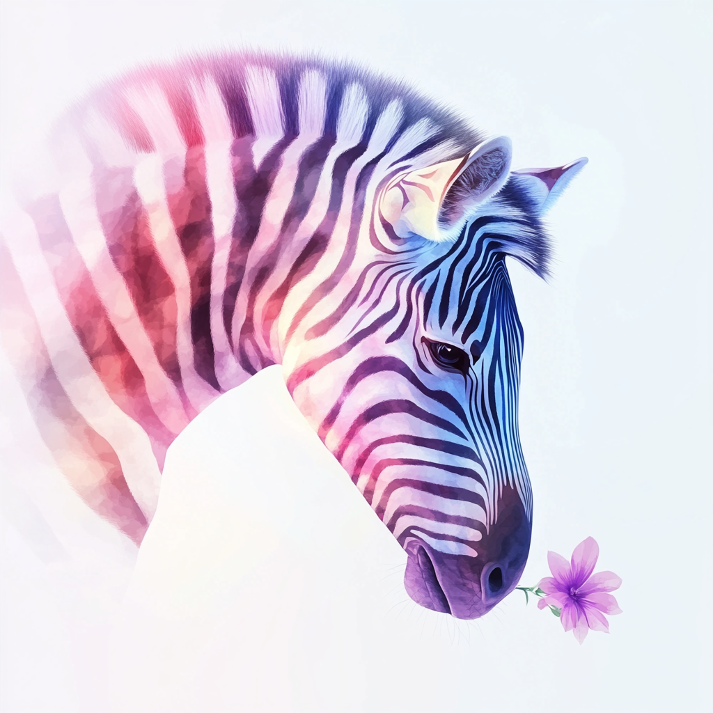 Zebra With Flower