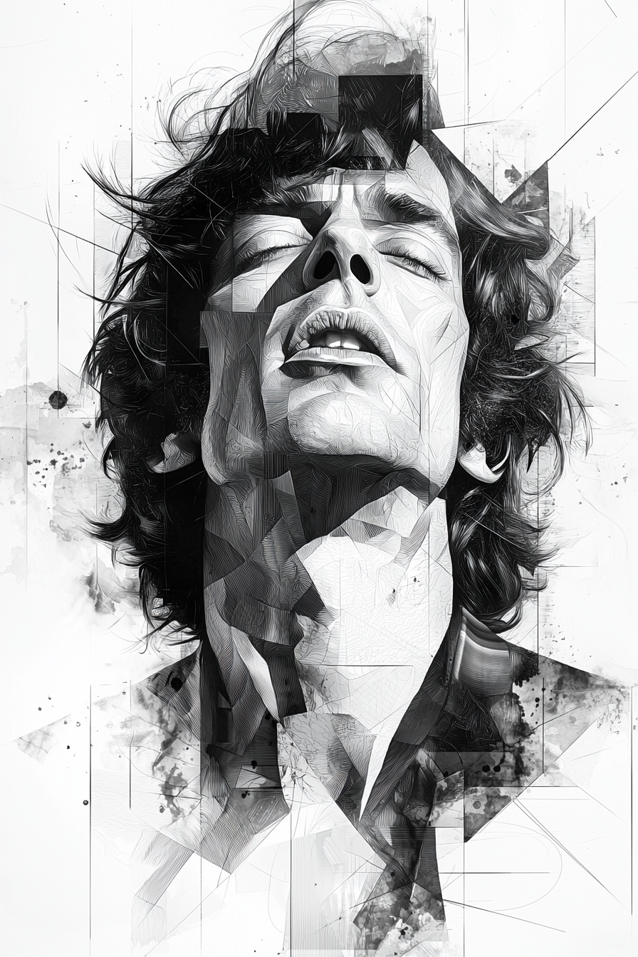 A Geometric Vector Artwork of Mick Jagger